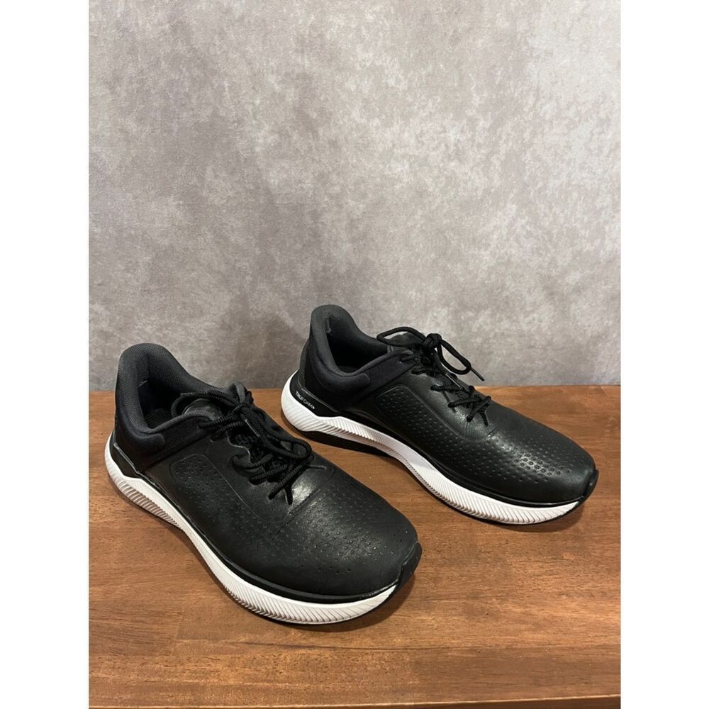 Johnston & Murphy Black Leather Athletic Sneakers with White Sole size 9.5